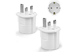 TOWKOM 2 Pièces Adaptateur Prise Anglaise, Adaptateur de Voyage France vers UK, Adaptateur de Prise pour Irlande, Angleterre, Ecosse, Dubaï, Malte, Adaptateur Type G (Blanc)