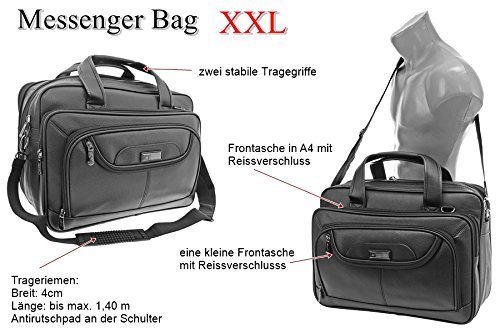 Schultertasche Citybag Flugbegleiter Ausweistasche Umh  ngetasche Business Messenger Bag Tasche Black NEU