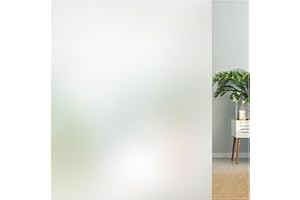 Lifetree Frosted Window Film Privacy Opaque Glass Film for Glass Windows Non-Adhesive Static Cling Frosting Film for Home and Office 44.5x200 cm