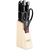 Pigeon by Stove Kraft Shears Kitchen Knifes 6 Piece Set with Wooden Block