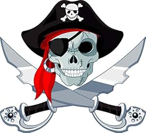 Amazon.fr : Autocollant pour pirate tête de mort Skull ...