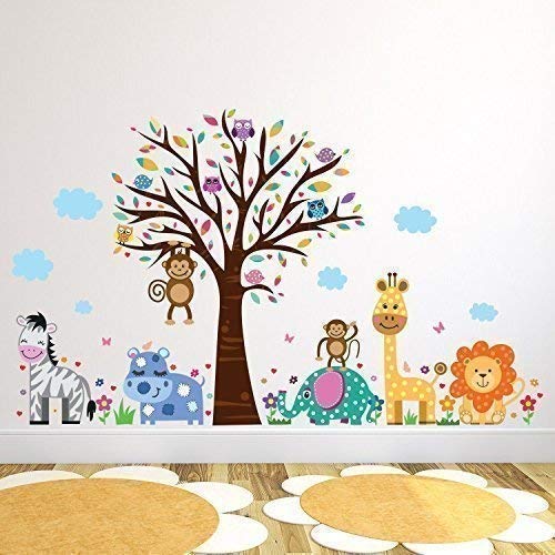 Walplus Amovible Autocollant Autocollant Mural Joyeux Londres Zoo Décoration Murale Art crèche bébé Enfants Décoration De Chambre