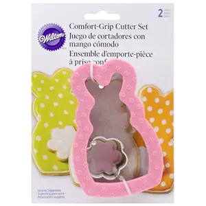Wilton 2310-3708 Comfort Grip Bunny with Mini Flower Cookie Cutters, Set of 2