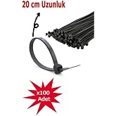 Rutter 3.6x200 mm Siyah Kablo Bağı 100&rsquo;l&uuml; &ndash; Extra Dayanıklı Plastik Cırt Kelep&ccedil;e RT-3105