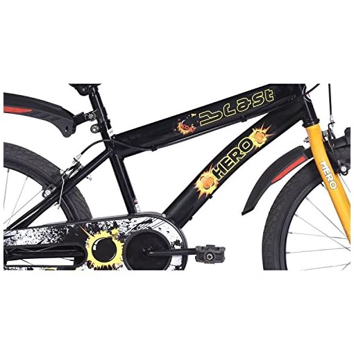 Hero Blast 20T Kids Cycle with mudgaurds | Black | Easy Self assembly | Cycle for age 7 to 10 years boys and girls 12 Inches, Rigid - Image 3