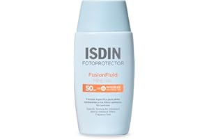 ISDIN Fotoprotector Fusion Fluid Mineral SPF 50 (50 ml) | Crème Solaire Visage à l'Acide Hyaluronique et à la Vitamine E | Formule Spécifique pour les Peaux Intolérantes aux Filtres Chimiques