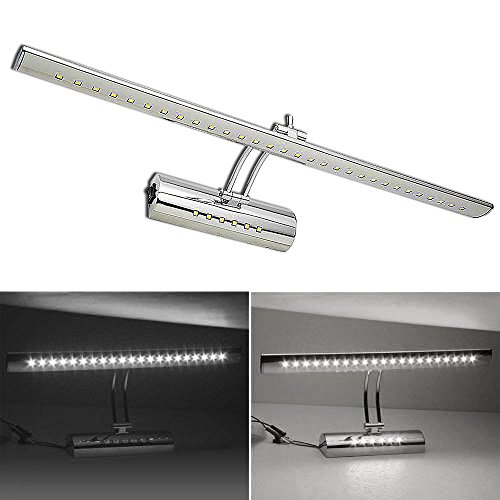 Preisvergleich Produktbild Hengda® LED Spiegelleuchte / Spiegellampe Badleuchte Wandleuchte Bilderlampe AV85-220V Dual-Lichtquelle Mit Schalter 180 ° einstellbar Edelstahl (11W Weiß)