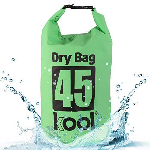 kool® 45L Dry Bag – wasserabweisende Trockentasche / Seesack mit 2 Trageriemen für Outdoor Aktivitäten wie Wandern / Camping / Kajakfahrt / Kanufahrt / Bootsfahrt / Rafting / Snowboarden / Angeln