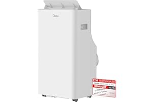 Midea Climatiseur Mobile Silencieux 9000 BTU/H, 3-EN-1 Refroidisseur Déshumidificateur Ventilateur, Follow me, Redémarrage auto, Pour pièces de 33㎡/88m³, Silent Cool 26 Pro EEK A, R290
