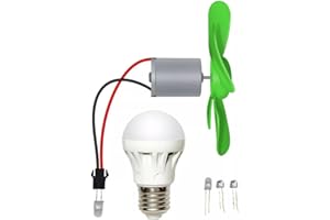 SPORTARC Mini motore a turbina eolico, generatore di elettricità eolica, piccolo fai-da-te con LED, kit (con blub)