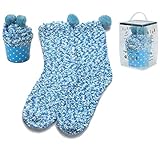 JARSEEN 2 Geschenk Box Kuschelsocken Weiche Bequeme Warme Flauschige Haussocken für Damen Mädchen Weihnachtssocken Valentinstag Geschenk (EU 36-42, 2Blau)