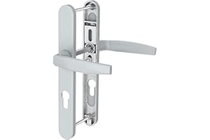 Bricard 788927 – Set of Handles on Emetal Plate – Kickstand and Kickstand for Front Door (European Cylinder) – Silver Lacquer