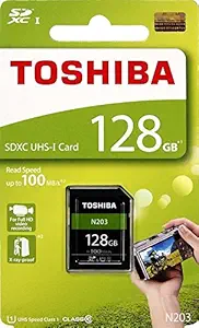 Toshiba 128GB UHS-I Class 10 SDHC Memory Card (Read Speed Upto 100 MB/s) (128GB)