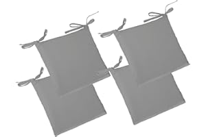 MYVORREI 4 Cuscini Sedia cm 40x40 h 4 Fodera Tinta Unita Cotone 100% Interno WF spessore cm 4 sfoderabile in 30 Colori Realizzabile su Misura