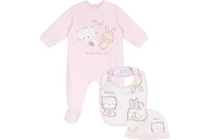 Chicco, Idea Regalo Nascita Neonato e Neonata, con Tutina, Bavaglia, Cappello in Morbido Tessuto, Abbigliamento e Accessori Neonato e Neonata, Designed in Italy