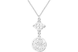 cotigo- Collar para Mujer Nudo de bruja y tetragramaton amuleto de suerte y proteccion, doble proteccion, ojo turco, piedras de chakras.