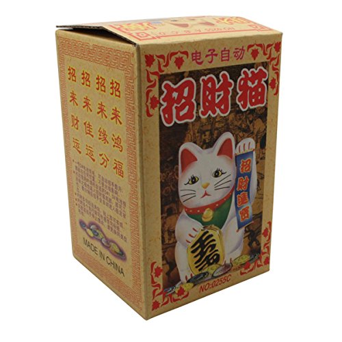 Superfreak® Winkekatze Glückskatze winkende Katze Maneki Neko, Farbe schwarz, Größe 13cm - 3