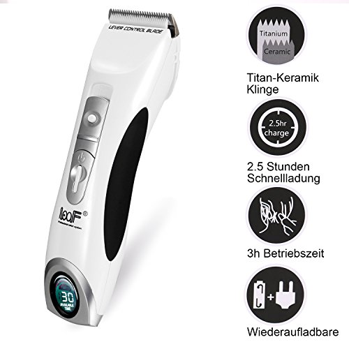 ACEVIVI Haarschneider Barttrimmer Körpertrimmer Elektronische Friseur Set Haarschneidemaschine für Kinder und Herren mit Akku und Netzbetrieb mit 2 Kammaufsätze(3-12mm), Weiß - 2