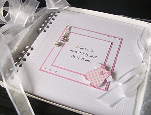 Christening Guest Book,Baby Album ,Scrapbook,Memory Book,Personalised ,Boxed 8" x 8"