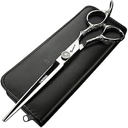 7 pouces Ciseaux de coiffeur Poignée "Rose" Coiffeur Coiffure Outil Ciseaux en acier inoxydable japonais