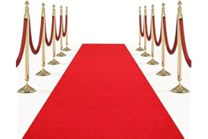 Buystarget 4.5m Red Carpet Durable Fabric Roll Hollywood Floor Runner Oscars VIP Party Aisle Decoration Movie Prop Event Awards Evening Indoor Outdoor Runway Rug
