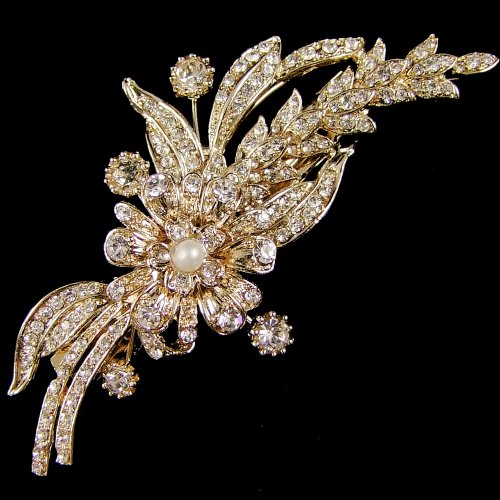 Danielle Wedding Hair Clip 9cm (Gold Plated) (e2132hg)