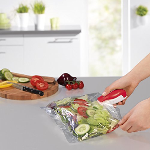 Tüten-Versiegler 3V ( Tüten-Verschweißer – Versiegler mit Heizspule zum luft- und wasserdichten Verschließen von Kunststofftüten ) (rot) - 4