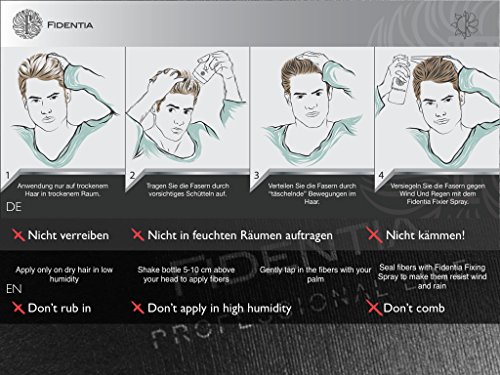Fidentia Premium Schütthaar Streuhaar – Professional Line Haarverdichtung BEI LICHTEM, FEINEM HAAR 10g, Dark Brown – Dunkelbraun - 5