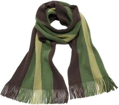 Wolsey Men's Luxury Lambswool Rich Multicolour Striped Scarf with Tassles