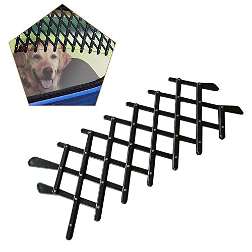 Preisvergleich Produktbild ELEC TECH Hundeschutzgitter Haustier Schutzgitter Auto Fenster Belüftung Schutz Einstellbare Hund Autofenster Belüftung Zaun Schutz Pet Fahrzeug Fensterbarriere Grill, Schwarz
