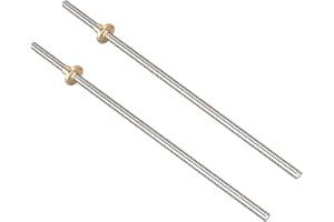 iYueMps 2 Pack 350mm 8mm Lead Screw 3D Printer Stainless Steel Threaded T8 Lead Screw Rod Linear Rail Bar Shaft with T8 Nut