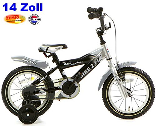 Preisvergleich Produktbild Jungenfahrrad Plezier 2Fly 14 Zoll Silber-Schwarz