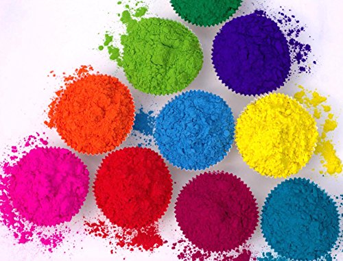 10 x Holi Pulver - Gulal - Festival Farbbeutel - Fotoshooting - 10 Farben