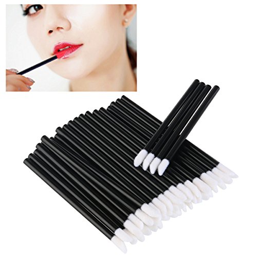 PIXNOR 150 Wimpern Bürsten und 50 Lippenstift Gloss Zauberstäbe, Wimpern Pinseln Mascara Zauberstäbe Einweg-Lippe Bürsten Einweg Make-up Tool - 5