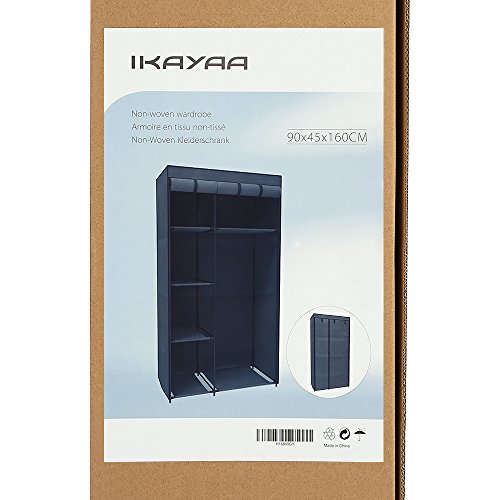 IKAYAA Faltschrank Stoffschrank Kleiderschrank mit Kleiderstange 160 x 90 x 45cm INS20489 - 8