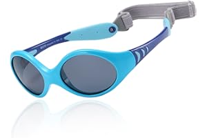 DUCO Dziecięce okulary przeciwsłoneczne z polaryzacją TPEE elastyczna oprawka dla niemowląt, dziewczynek lub chłopców 0-24 miesięcy K012