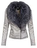 Damen Kunstlederjacke / Top Qualität und hochwertige Verarbeitung / Hoch schließender Kragen schützt vor Wind & Kälte