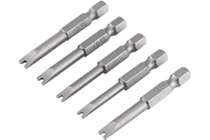 5 cacciaviti a forma di U, Fixinus 1/4 pollici, attacco esagonale S2, in lega di acciaio a forma di U, set di cacciaviti magnatici, lunghezza 50 mm