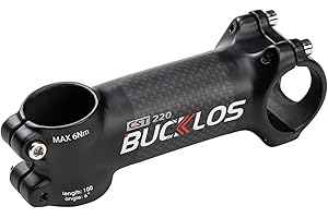 BUCKLOS 31.8mm Carbon+Aluminum Bike Stem 6/17 Degree 60~120mm Mountain Bike Stem, Super Light Bicycle Handlebar Stem Fit for Cycling Competition, Road Bike, Bicycle Stem