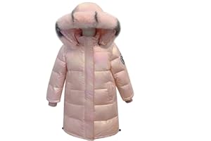 linboo Unisex Kinder Winterjacke Mädchen Winterparka Jungen mit Fellkapuze Outdoor Wintermantel Warme Parka Jacke Dicke Steppjacke Winddicht Baumwolle Jacke