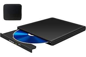 Biscon External Blu-ray Drives for PC: USB 3.0 Type-C Aluminum Blu ray Burner Writer with Carrying Case - Slim Portable 3D BD Bluray Drive for Laptop Mac Windows 11/10 MacBook Pro Air