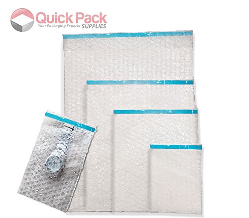 100 Pack - BB1 (100mm x 135mm + 30mm lip) Self Seal Plain Bubble Wrap Bags