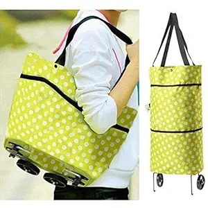 Mahi Polyester Trolley Luggage Bags Traveling Vegetable Grocery Clothing Bag with Light Weight and Medium Size with Wheels for Girls Boys Women Ladies Men