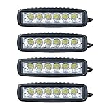  SLPRO® 4 X 18W LED Scheinwerfer Arbeitsscheinwerfer (90-Grad) Offroad Zusatzscheinwerfer 18W Car LED Work Light Auto Arbeitsleuchte Offroad Zusatzscheinwerfer 12V 24V IP67 Schwarz ATV SUV 4WD