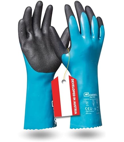 Uvex Neopren-Handschuh Profapren CF 33 - Chemikalienschutz, Größe 8, Dunkelblau