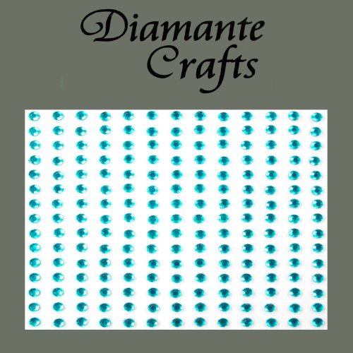195 x 3mm Turquoise Diamante Self Adhesive Rhinestone Body Vajazzle Gems - created exclusively for Diamante Crafts