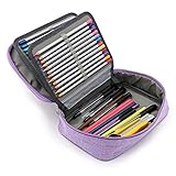 multifunción: estuche ideal para arte, oficina, suministros de maquillaje. puede contener varias herramientas como lápiz de color prismacolor / crayola / marco raffine, lápiz de acuarela, bolígrafo de gel, marcador, borrador o pincel cosmético en estuche para lápices (diámetro de bolígrafo sugerido 