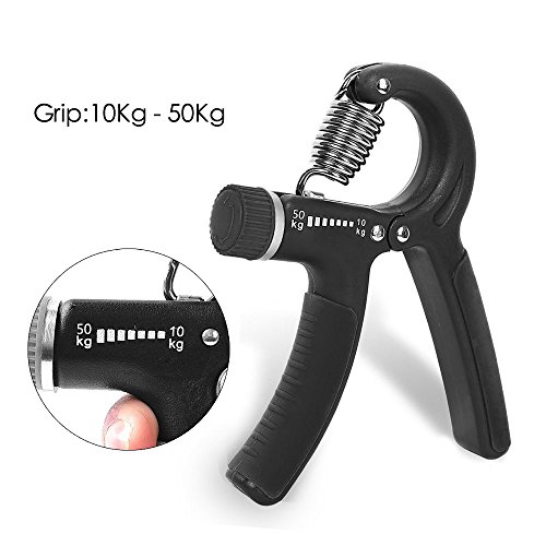 Hand Trainingsgerät, Aodoor Federgriffhantel Fingerhantel Hand Greifer Verstellbare Widerstandsbereich 22 bis 88 Pfund (10-40 Kg), Handgelenk, Unterarm Krafttraining – Schwarz - 4