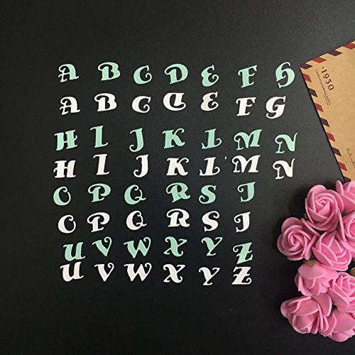 Demiawaking Schön Baum Form Stanzschablonen Metall Schneiden Schablonen für DIY Scrapbooking Album, Alphabet Buchstabe A-Z Schneiden Schablonen Papier Karten Sammelalbum Dekor (9) - 3