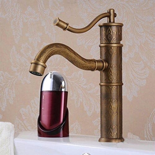 Ohcde Dheark Bathroom Basin Sink Faucet Antique Brass Finish Deck Mounted Tap Stream Spout Faucet Hot & Cold Mixer